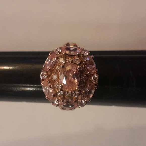 UTC Jewelry Utc Goldtone Sterling Silver Pink Faceted Cubic